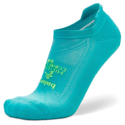 Balega Hidden Comfort Performance No Show Athletic Running Socks for Men and Women 1Pair Neon Aqua Small