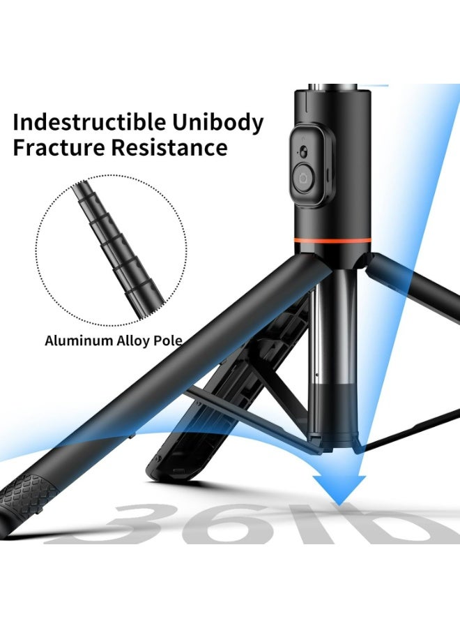 72"All-in-One Hidden Design Multi-Functional Stable Tripod Selfie Stick And  Photography Selfie Fill Light 120 LED 3000mAh - Image 4