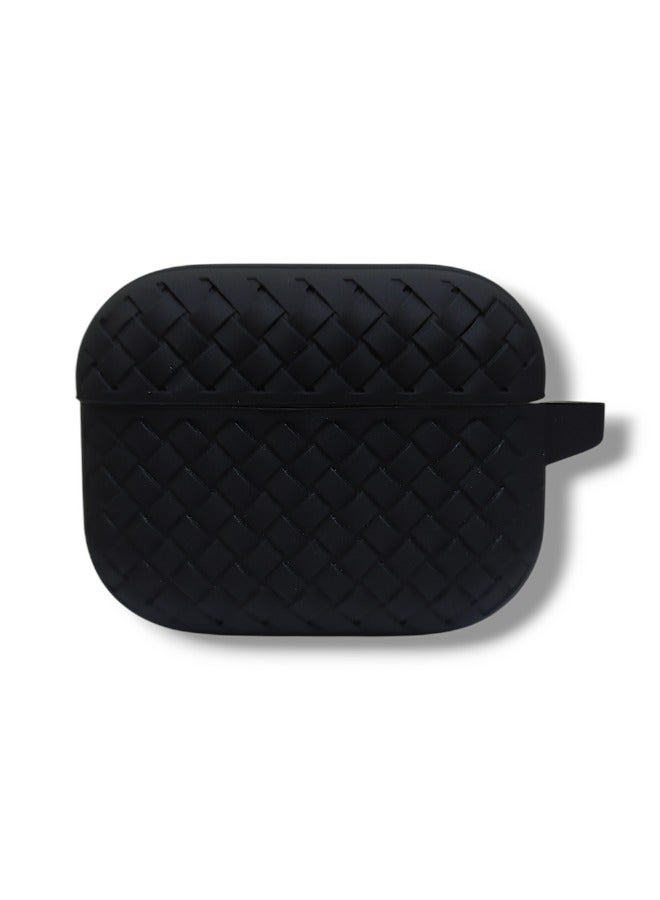 AirPods Pro 2 Silicone Case with Stylish Ribbed Design - Black - Image 1