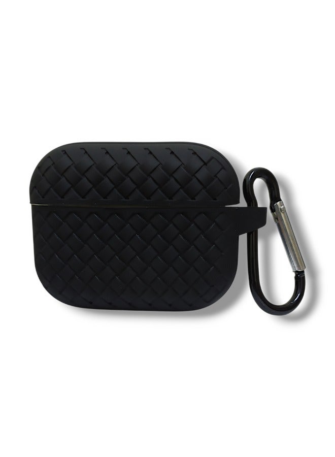 AirPods Pro 2 Silicone Case with Stylish Ribbed Design - Black - Image 2