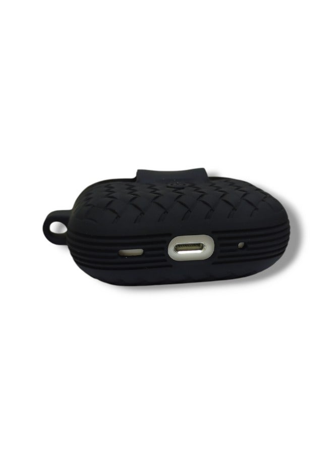 AirPods Pro 2 Silicone Case with Stylish Ribbed Design - Black - Image 3