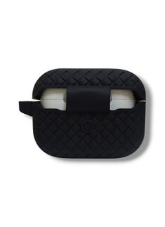 Generic AirPods Pro 2 Silicone Case with Stylish Ribbed Design - Black  - Image 4