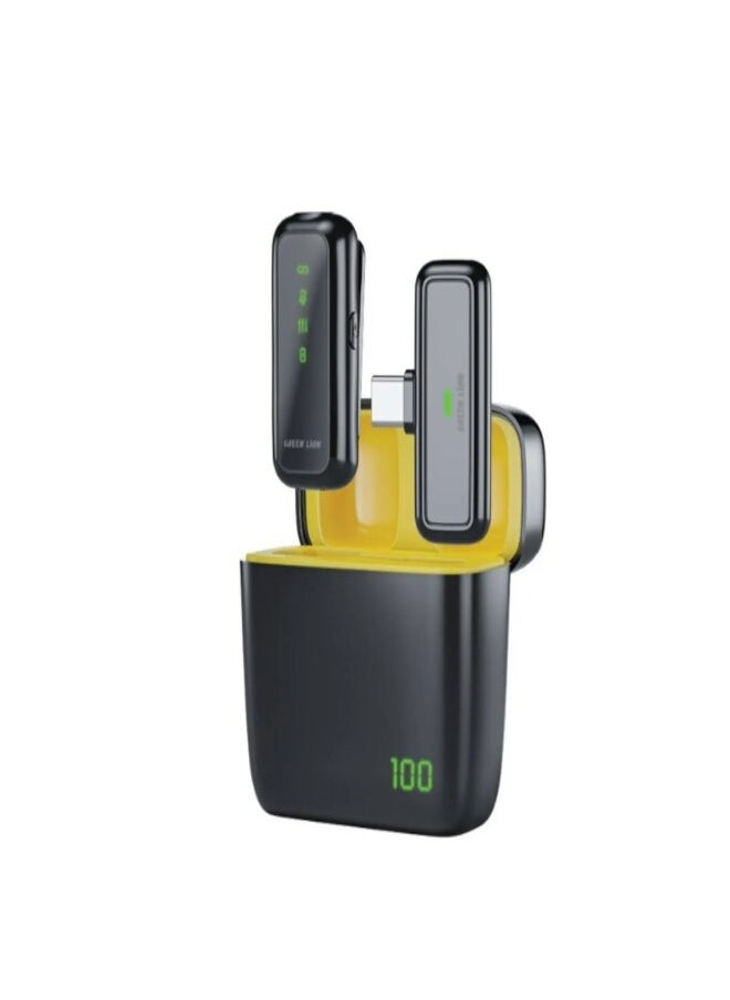 GREEN LION Green Lion SX5 Microphone for Type C Port, Omnidirectional Microphone, 1-2 Hours Charging Time, 6 Hours Battery Life, 20 Meters Transmission Range, Digital Display - Black  - Image 2