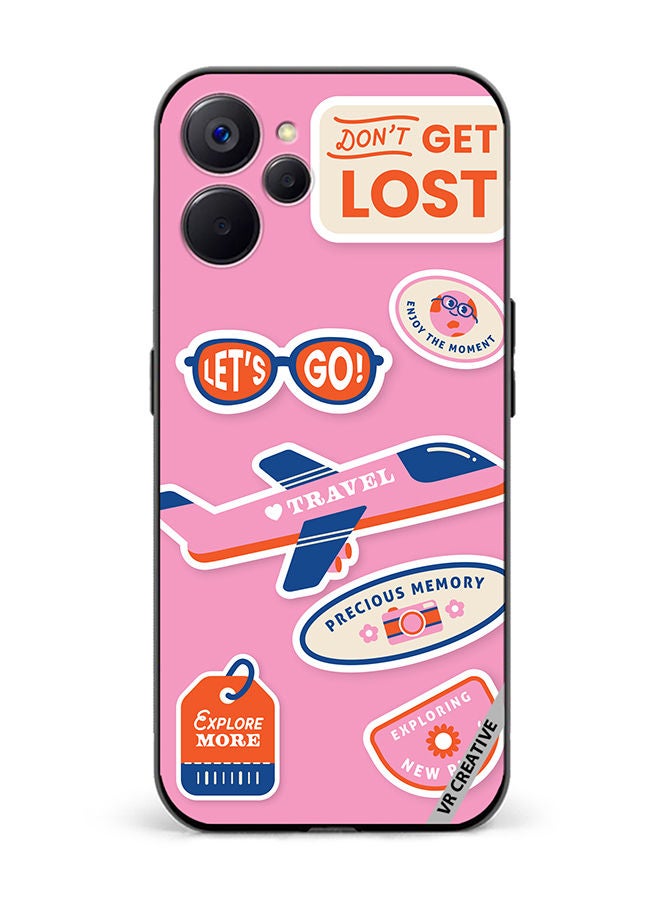 VR CREATIVE Protective Case Cover For Realme 10 5G Travel Sticker Design Multicolour - Image 1