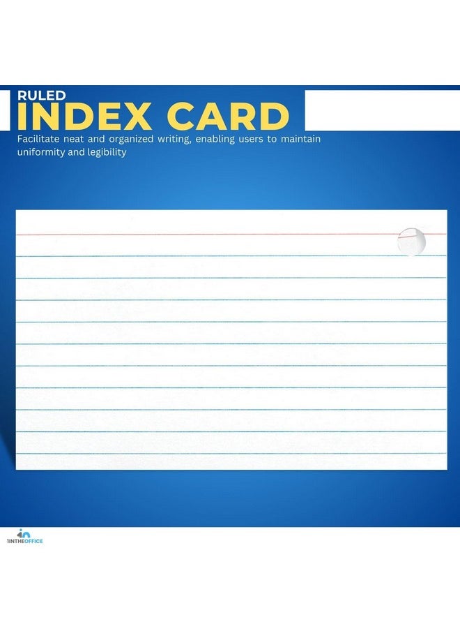 1InTheOffice - Index Cards With Ring 3X5 Flash Cards With Binder Ring Single Hole Punched Notecards White 100 Cards - Image 1