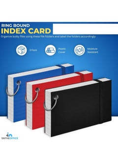 1InTheOffice Index Cards With Ring 3X5 Flash Cards With Binder Ring Single Hole Punched Notecards White 100 Cards  - Image 2