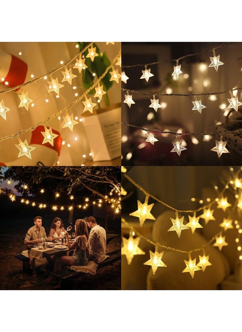 Generic Pack of 2 Ramadan and Eid Decoration Star String Lights, Each 20 FT 30 LED Twinkle Lights Warm White Battery Operated  - Image 2