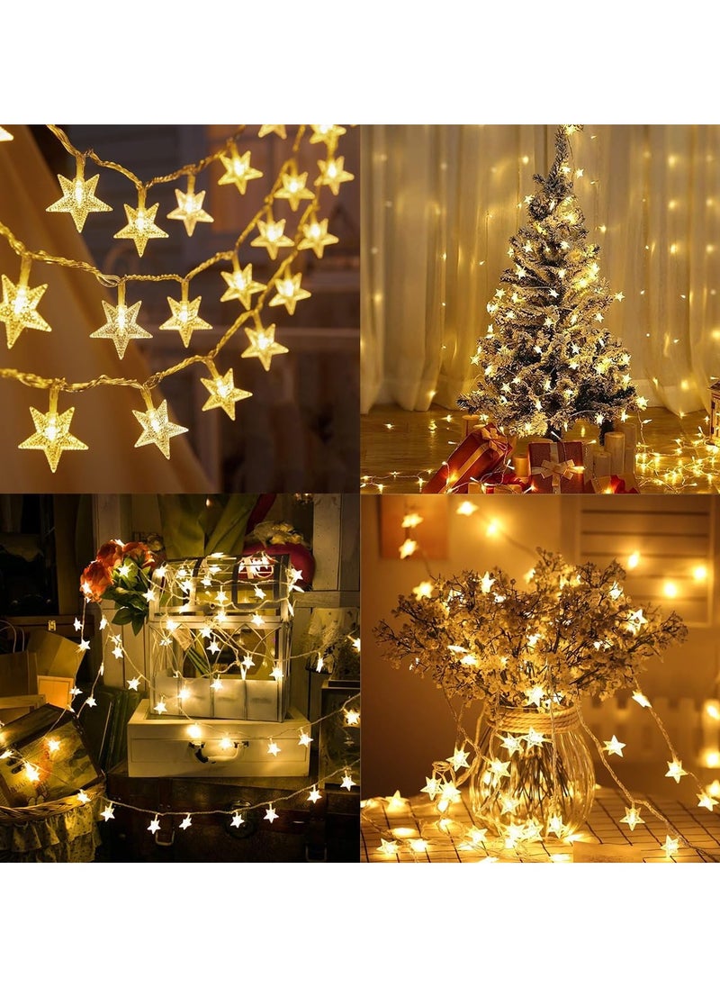 Generic Pack of 2 Ramadan and Eid Decoration Star String Lights, Each 20 FT 30 LED Twinkle Lights Warm White Battery Operated  - Image 4