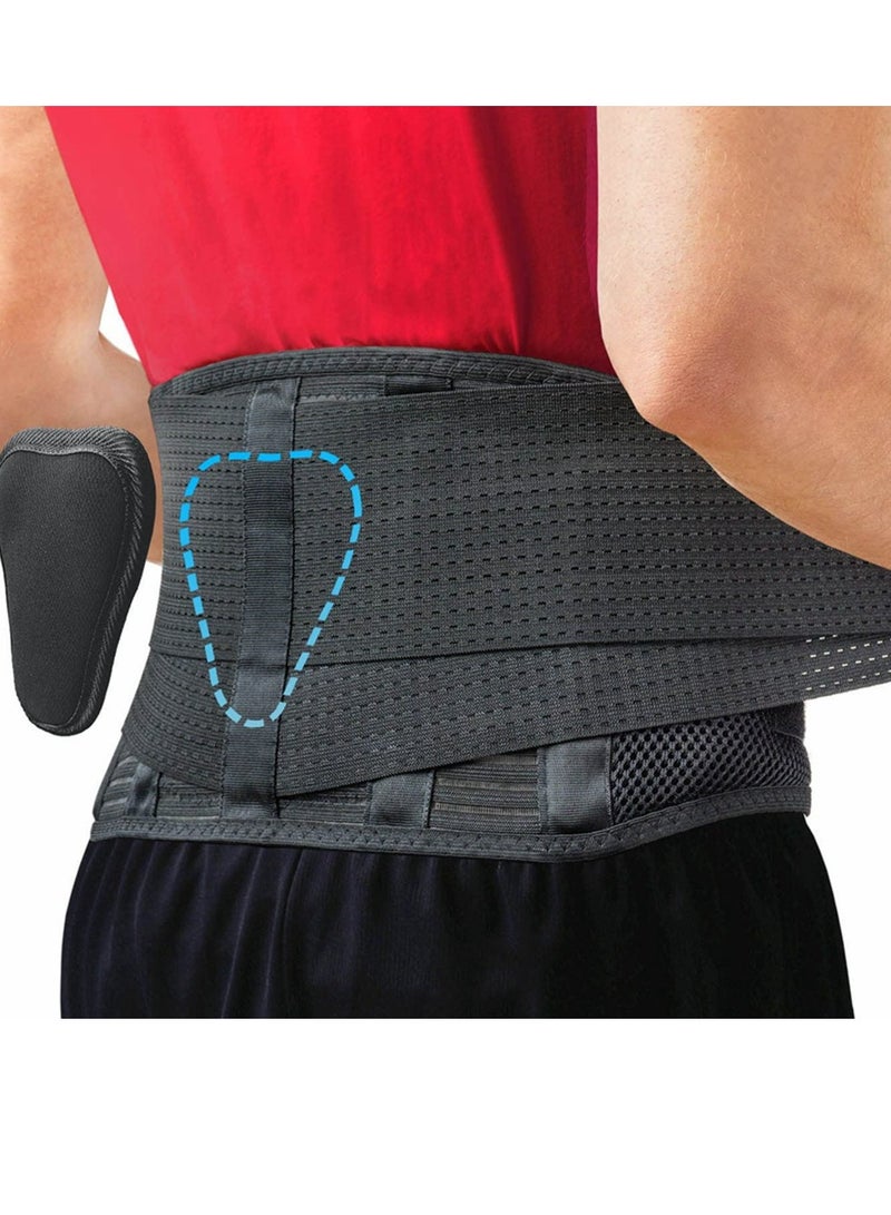 Generic Waist Support Belt High Elastic Breathable Double Compression Support Belt For Weightlifting Work Adjustable And Removable Lumbar Cushion To Relieve Disc Herniation Sciatica Scoliosis (S/M size)  - Image 1