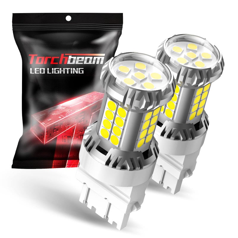 Torchbeam 3157 3156 LED Bulb Reverse Lights 6000K White 600 Brighter 3056 3057 4057 4157 for TailLight Backup light DRL Automotive Daytime Running Lamp Modules Automotive Lighting Assemblies