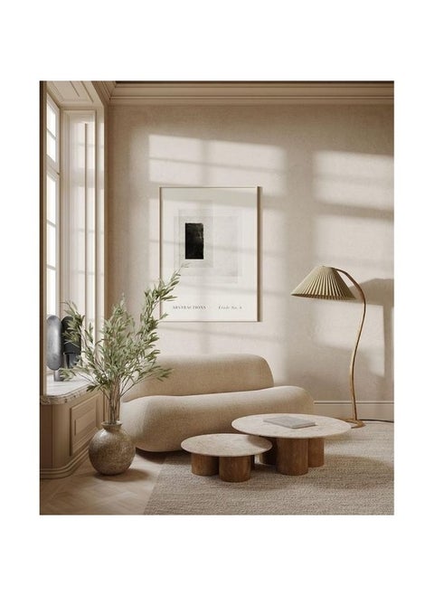 Linen and MDF 2 Seaters Sofa - Beige