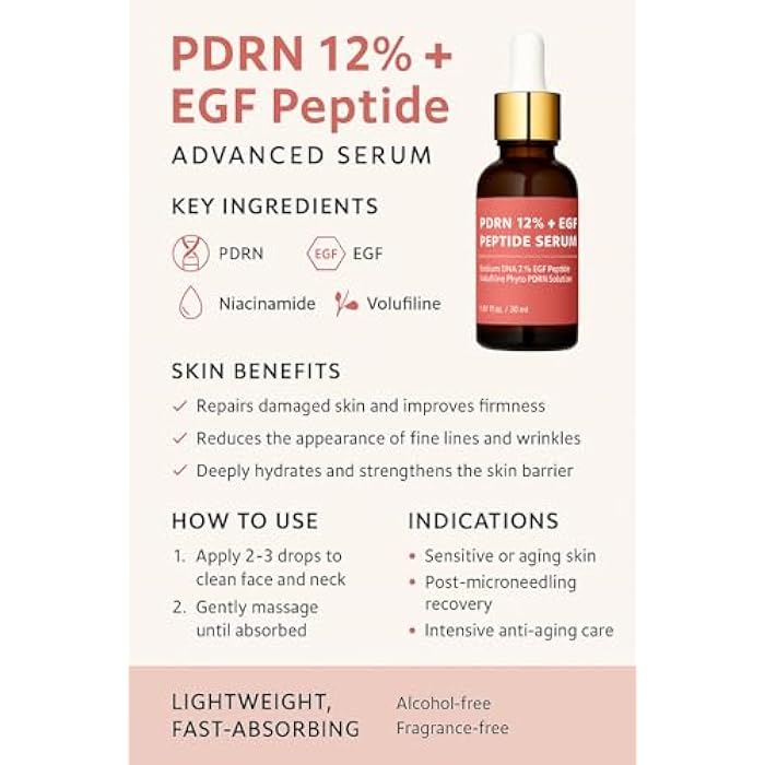CELDYQUE Salmon DNA PDRN 120,000 ppm EGF Peptide Microneedling Serum w/Volufiline, Phyto PDRN 12%, Growth Factor - Anti-Aging Face Serum with Niacinamide, Hyaluronic Acid 1 Fl Oz Korean Skincare - Image 4