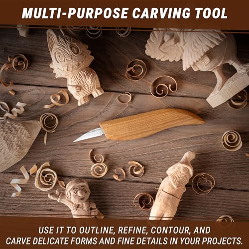 BeaverCraft Wood Carving Detail Knife C15 1.4" Whittling Knife for Detail Woodcarving Craft Knife - Chip Carving Knife Wood Carving Tools for Beginners and Kids - Image 4