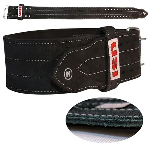 USI UNIVERSAL Weight Lifting Belt - 790PL Power Lifting for Men & Women, Weightlifting Competition Workout Training Back Support, 6mm Thick, 4" Wide Leather Gym Belt (X-Large) - Image 1