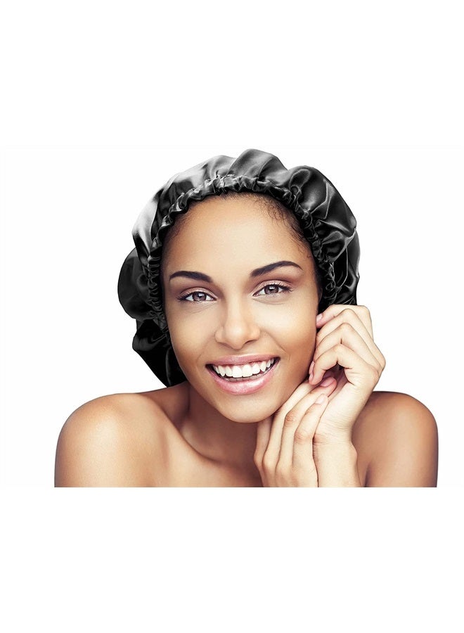 Glow by Daye Satin Bonnet, Double-Layered and Adjustable Satin Sleep Cap, Extra Large, Reversible Purple Reign - Image 4