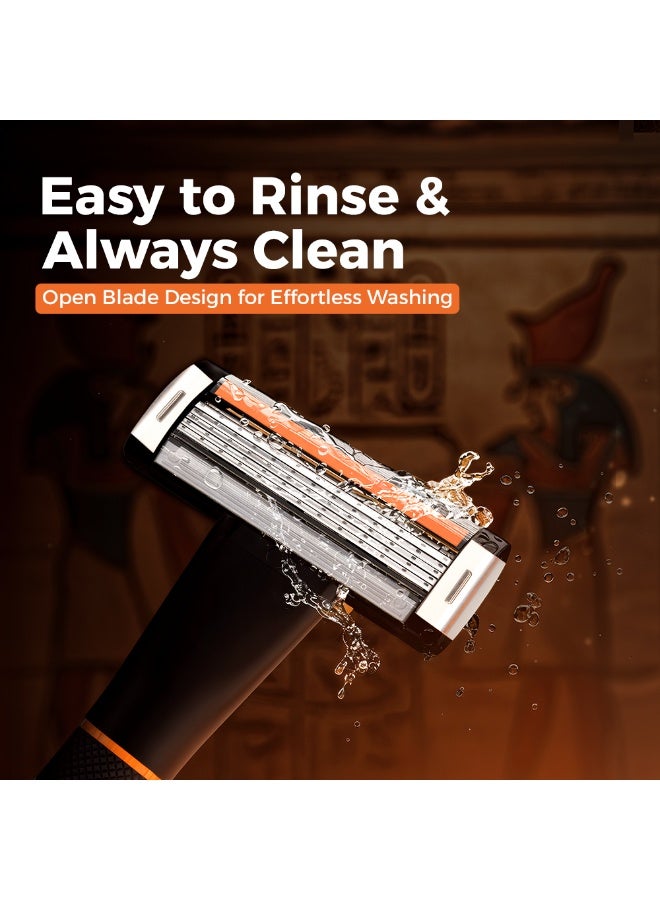 Lord Horus 5 Blade Razor Refills – 4 Cartridges for Smooth, Close Shave - Image 4