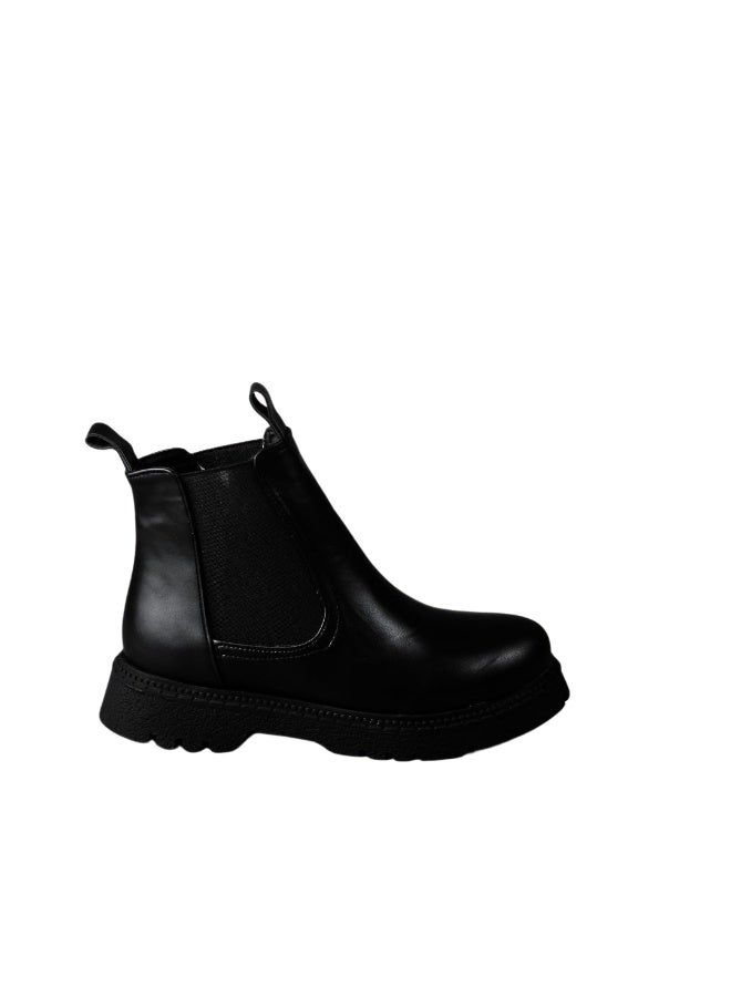 هاف بوط بتصميم عصري كاجوال -اسود - Image 2