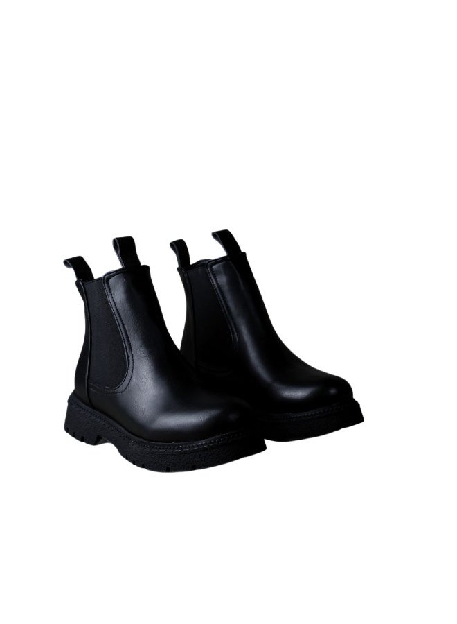 هاف بوط بتصميم عصري كاجوال -اسود - Image 4