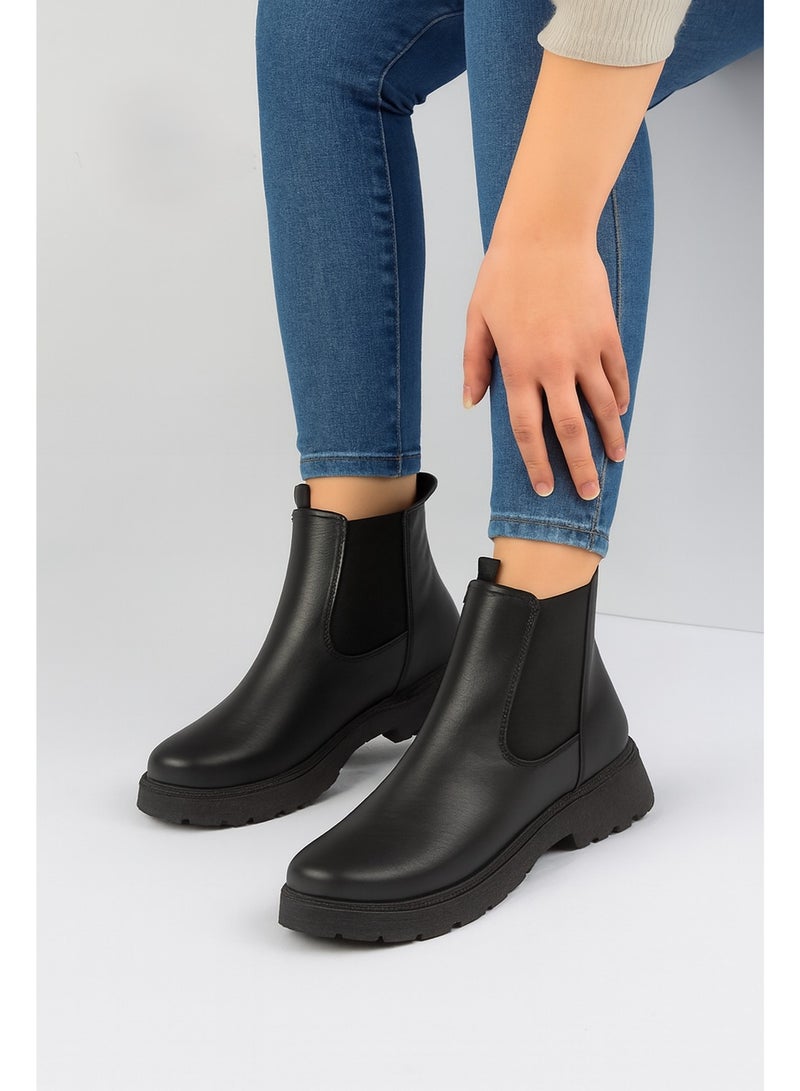 هاف بوط بتصميم عصري كاجوال -اسود - Image 5