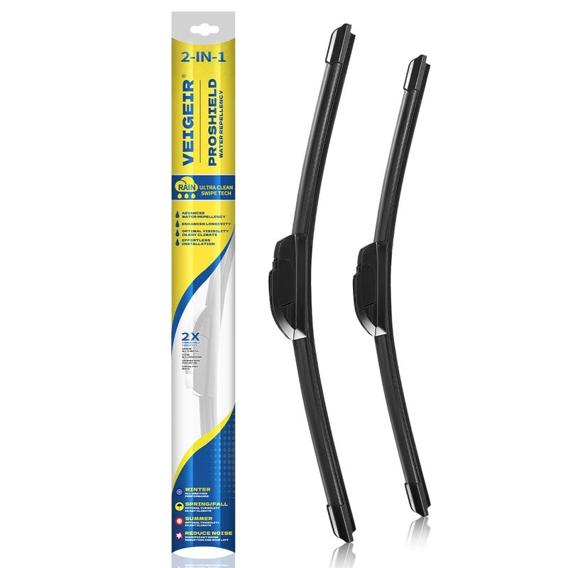 VEIGEIR 26 inch + 17 inch Windshield Wiper Blades Compatible with Honda CRV 2021-2017,2011-2007 Original Equipment Automotive Replacement J/U Hook Front Blades 2 Pack - Image 1