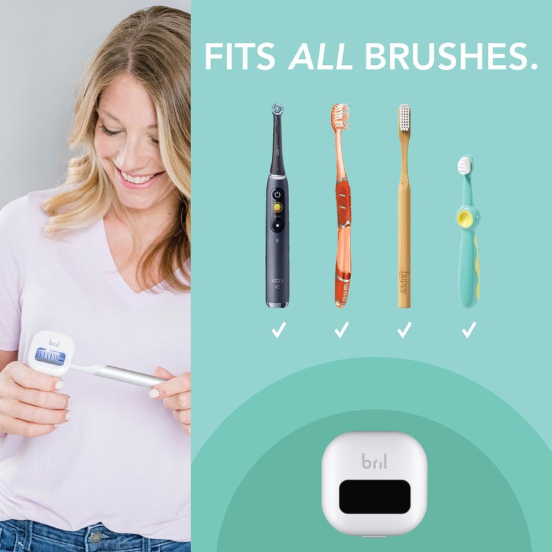 Bril UV-C Toothbrush Sanitizer and Holder, Portable Cleaner, Travel Cover, Magnetic Holder, and Rechargeable Case for Any Size Toothbrush, Navy - Image 5