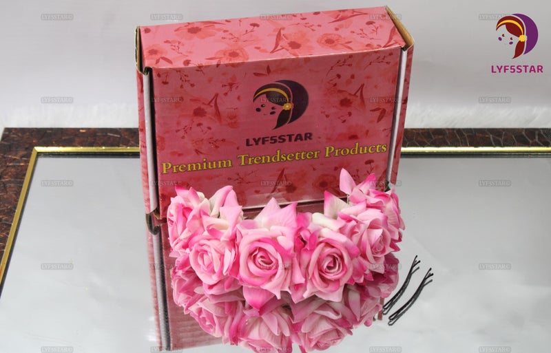 LYF5STAR Artificial Bridal Baby Pink Rose Flower Veni Gajra, Suitable For Women Girls Traditional Indian Wedding, Marriage and Engagement - Image 4