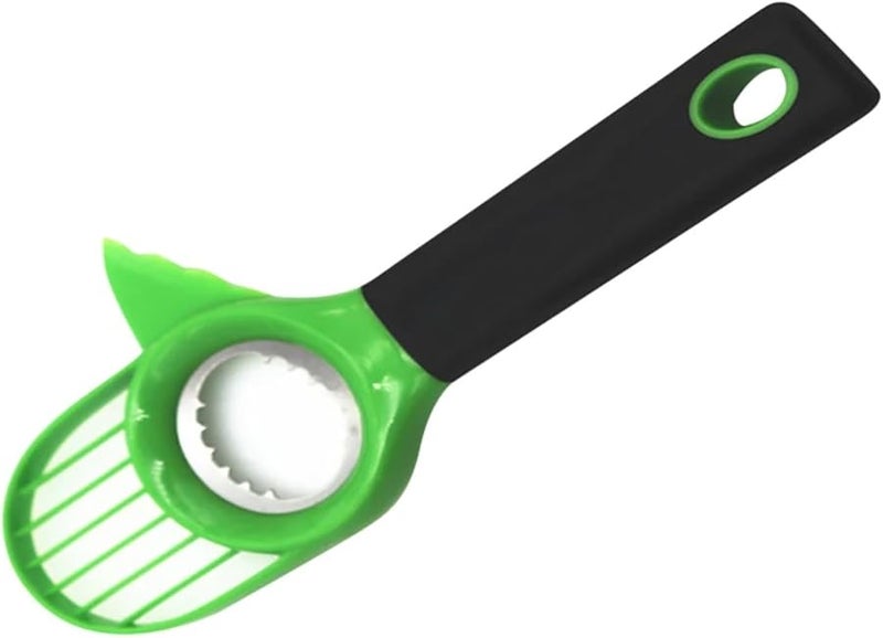 Green Stainless Steel 3 In 1 Avocado Slicer Peeler And Separator Kitchen Tool - Image 3