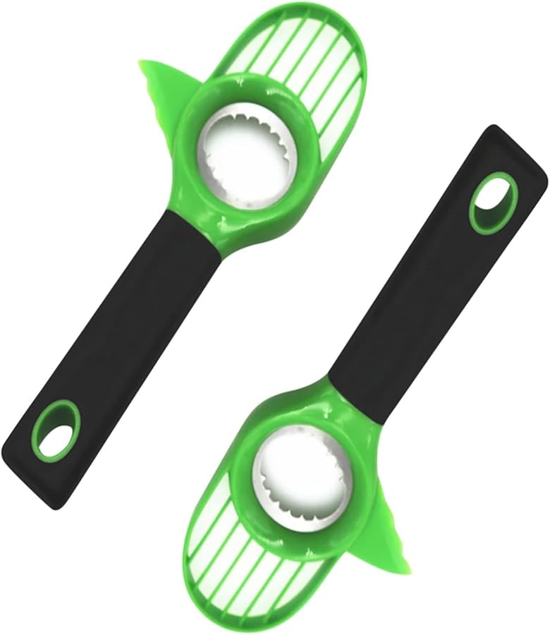 Green Stainless Steel 3 In 1 Avocado Slicer Peeler And Separator Kitchen Tool - Image 5
