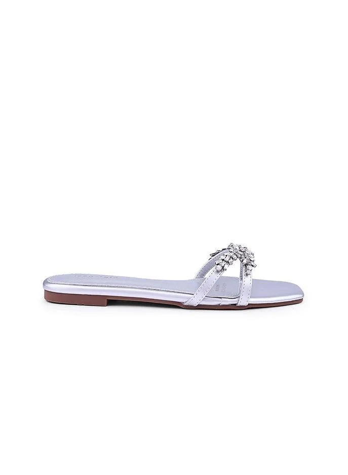 Iconstyle Croc-Embossed Flat Mules