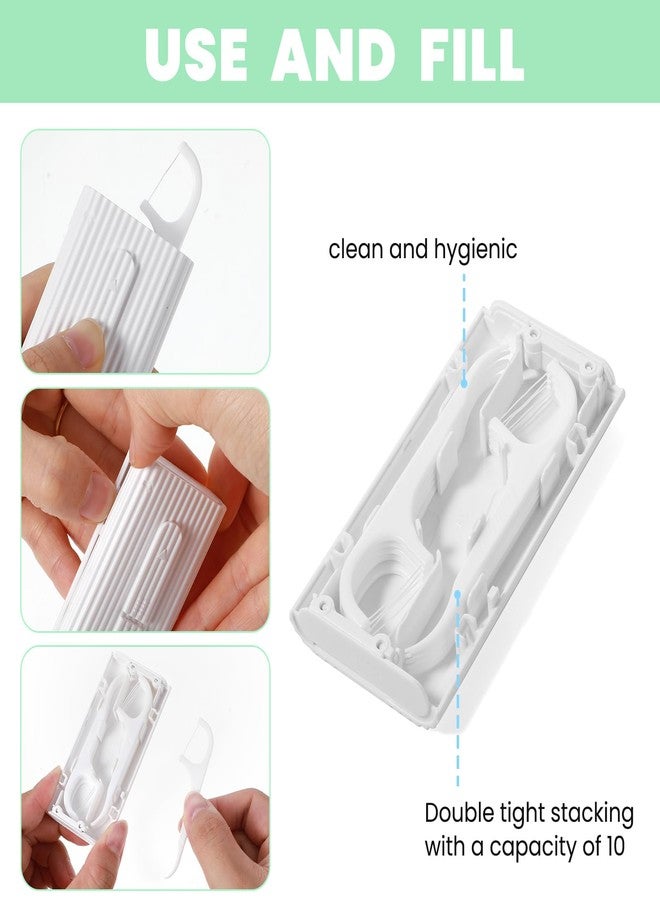 WLLHYF 4 Pcs Portable Dental Floss Dispenser Refillable Dental Flossers Case Automatic Travel Floss Pick Organizer Pocket Floss Boxes with 40 Floss Picks for Cleaning Teeth - Image 3