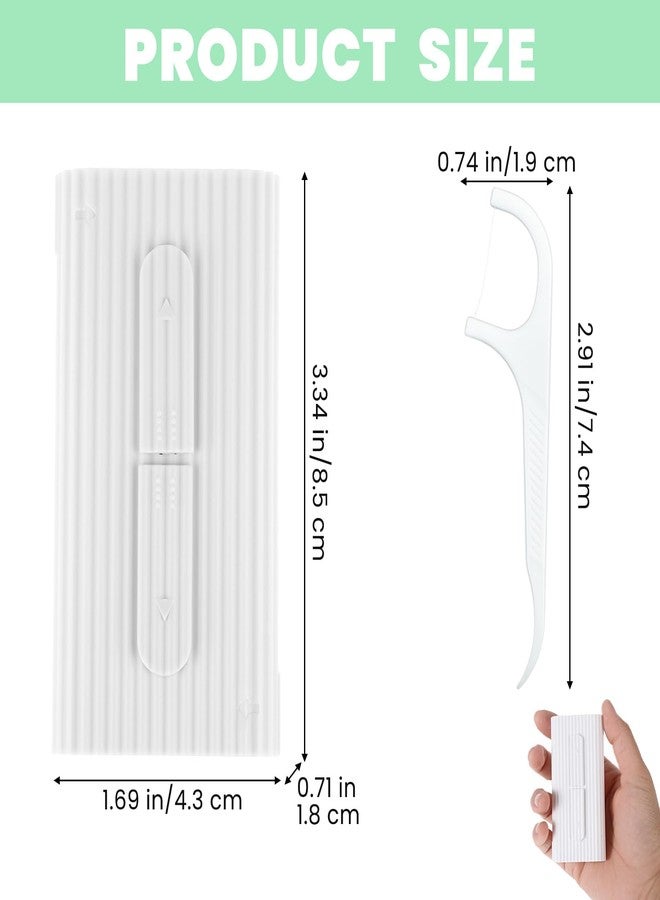 WLLHYF 4 Pcs Portable Dental Floss Dispenser Refillable Dental Flossers Case Automatic Travel Floss Pick Organizer Pocket Floss Boxes with 40 Floss Picks for Cleaning Teeth - Image 2