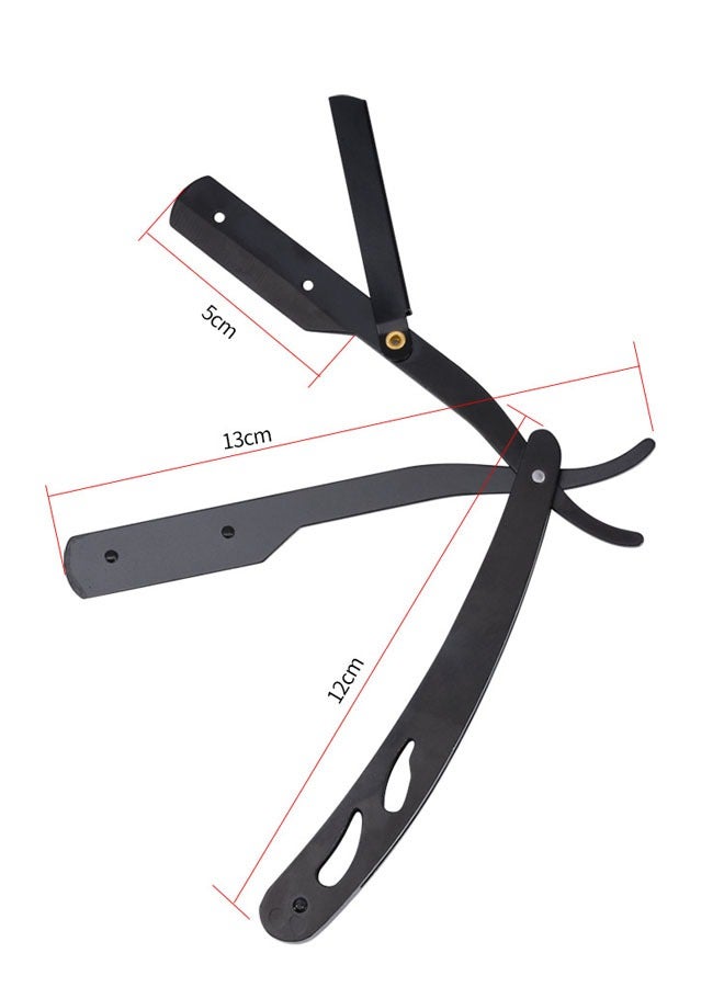 APACHE Professional Cutting Straight Razor, Single Blade Barber Quality Beard and Mustache Razor Black (comes with a box of 5 blades) - Image 2