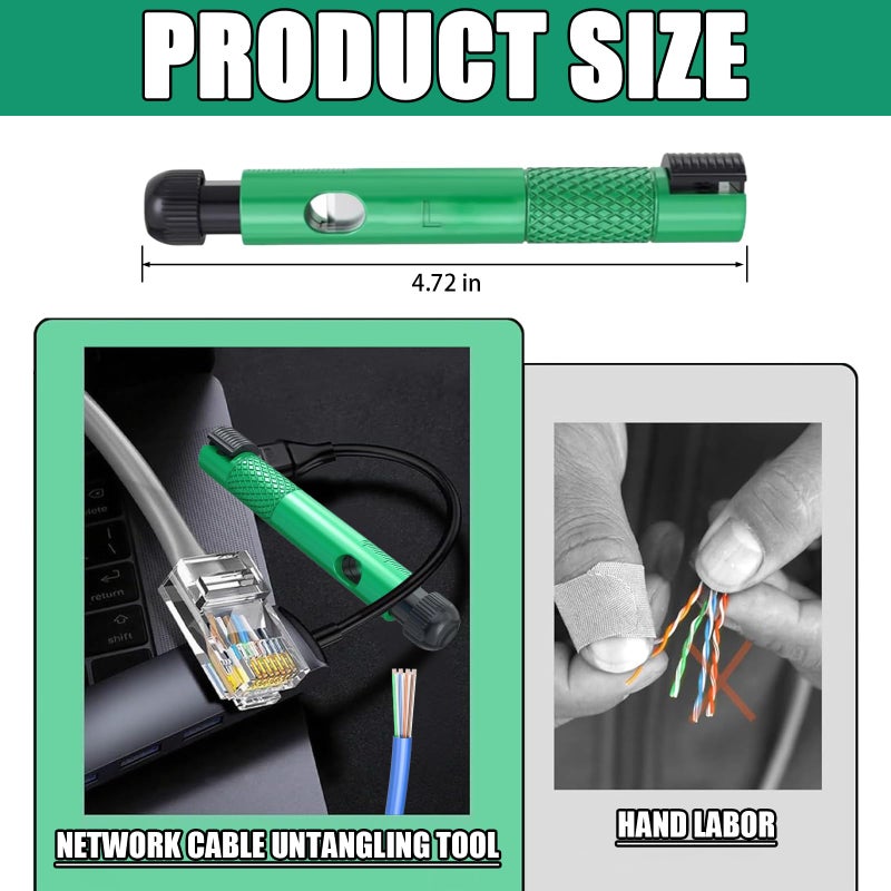 TOAINRSI Network Cable Untwist Tool, Cable Wire Stripper, Network Wire Stripping Tool, Wire Straightener & Stripper for Category 5/6 Cables - Image 2