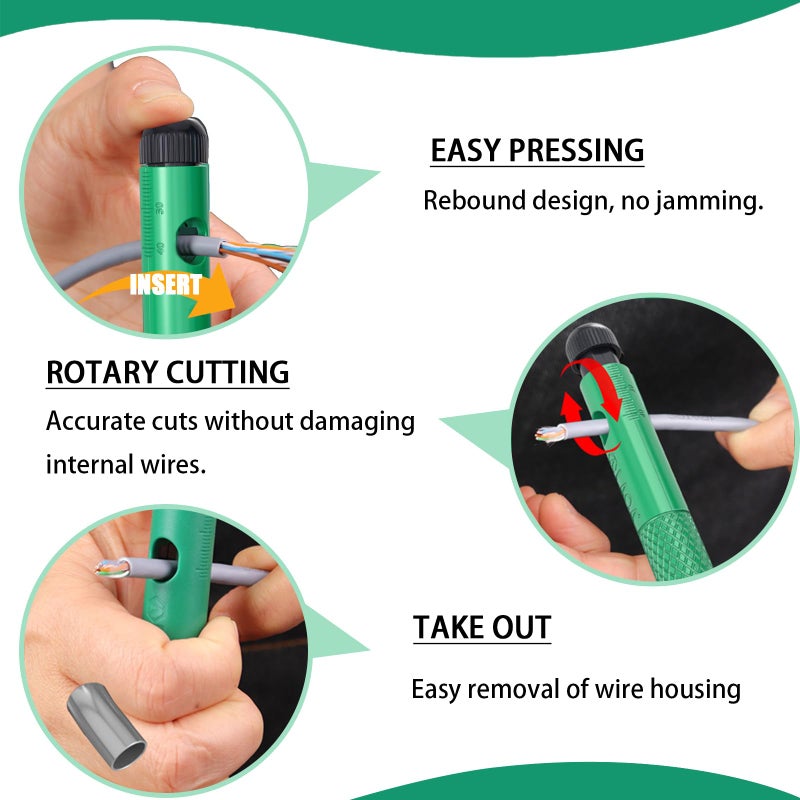 TOAINRSI Network Cable Untwist Tool, Cable Wire Stripper, Network Wire Stripping Tool, Wire Straightener & Stripper for Category 5/6 Cables - Image 3