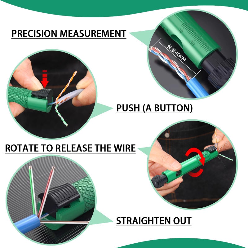 TOAINRSI Network Cable Untwist Tool, Cable Wire Stripper, Network Wire Stripping Tool, Wire Straightener & Stripper for Category 5/6 Cables - Image 4
