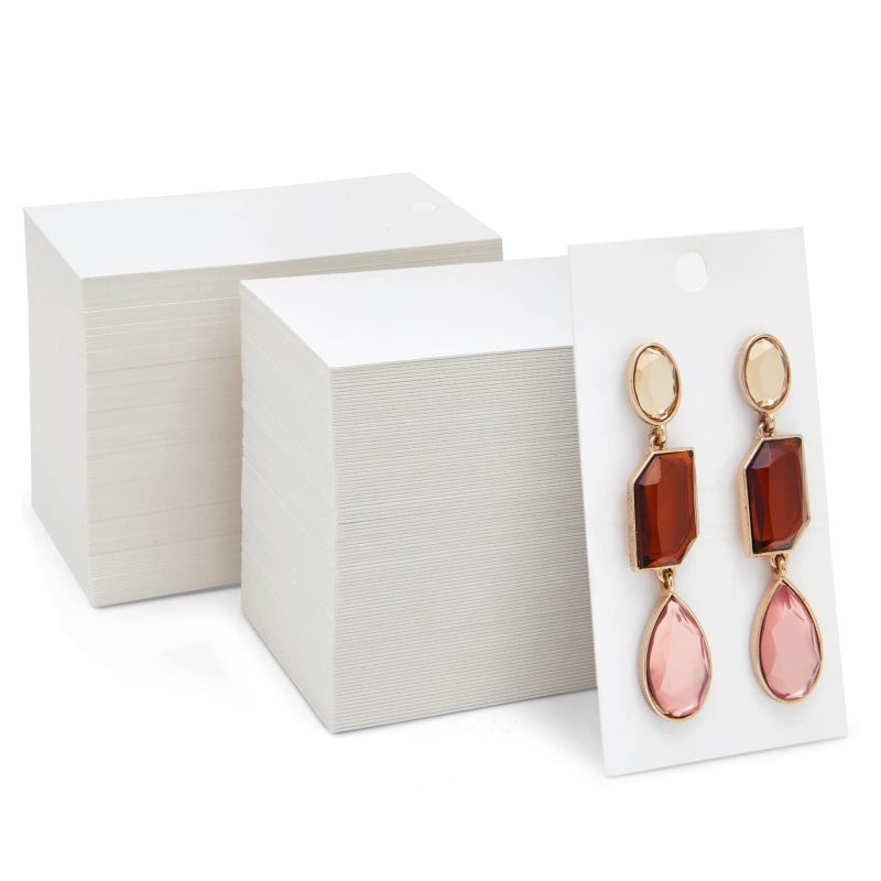 Juvale Earring Cards for Selling Jewelry 35 x 2 In White 200 Pack Bulk Earring Display Cards for Jewelry Packaging Storage