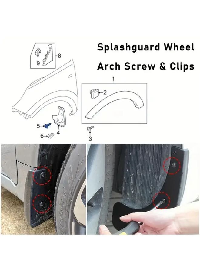10pcs Car Mudguard Liner Engine Protection Plate Screws With Base Clips - Image 3