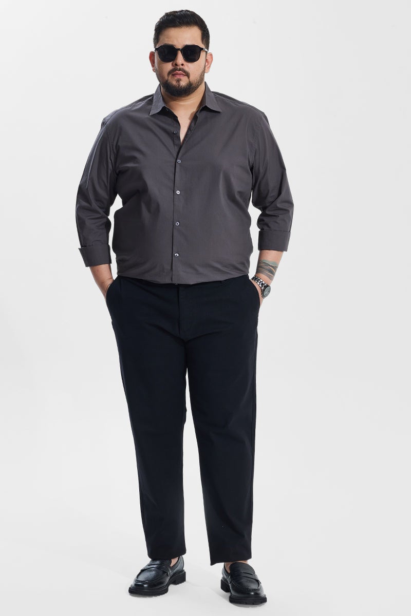 سنيتش قميص مقاس كبير بلون رمادي داكن بقصة عادية - Image 3