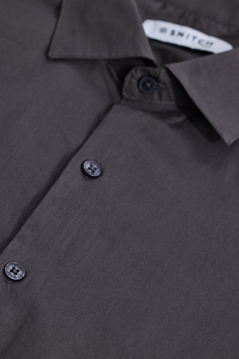 سنيتش قميص مقاس كبير بلون رمادي داكن بقصة عادية - Image 2