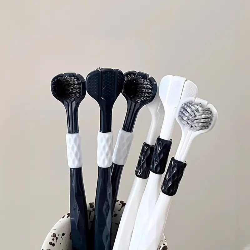 CESITRA 3-Sided Toothbrush | Ultra Soft Bristles for Deep Cleaning | Triple Action Manual Toothbrush | Triple Head Design for 360° Cleaning | Eco-Friendly & Gentle on Gums (PACK OF 6 PCS) - Image 2
