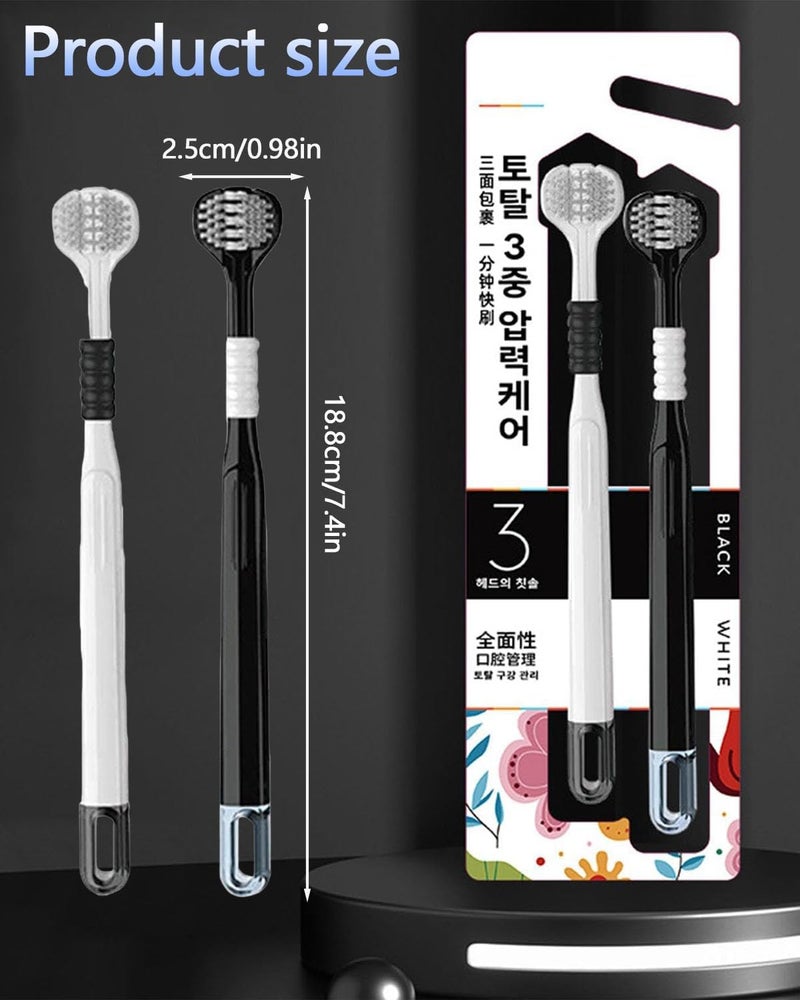 CESITRA 3-Sided Toothbrush | Ultra Soft Bristles for Deep Cleaning | Triple Action Manual Toothbrush | Triple Head Design for 360° Cleaning | Eco-Friendly & Gentle on Gums (PACK OF 6 PCS) - Image 3