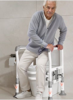 Sharpdo Toilet Safety Rails, Adjustable Toilet Safety Frame Toilet Safety Rails for Seniors Toilet Handles for Elderly and Disabled Toilet Rails for Seniors Toilet Rails Elderly Assistance Products  - Image 2