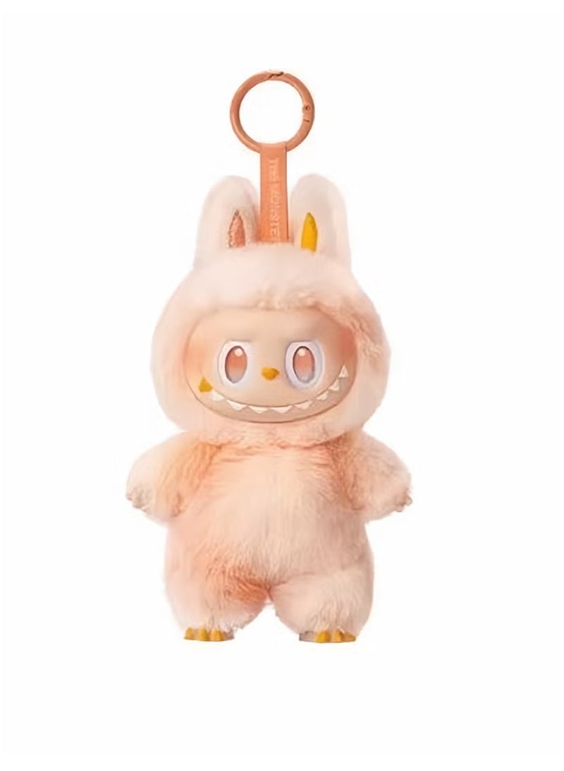 LABUBU Doll Pendant Labubu 3rd Generation Macaron Vinyl Plush Doll 17cm, Peach colored - Happiness - Image 1