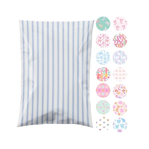 Pretty Package Store 6x9 Designer Poly Mailer 100 Pack Heavy Duty Waterproof Self Seal Shipping Bags for Small Business Large Mailing Envelopes Bulk Tear Resistant Packaging Blue Stripe - Image 5