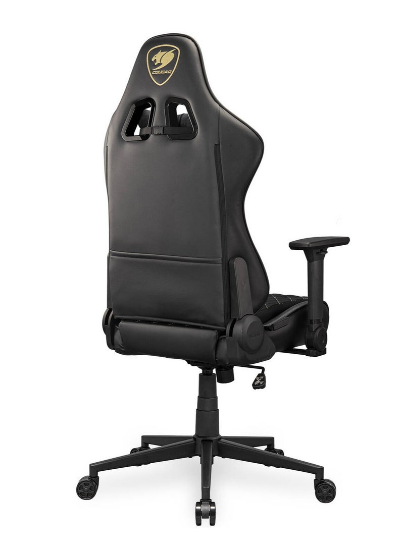 Cougar Armor One V2 F Gaming Chair, Woven Fabric Surface, 4D Folding Armrests, 155° Reclining, Piston Lift Height Adjustment, Up to 120kg Weight Support, Black / Gold | 3MA2FGLB.0001 - Image 4