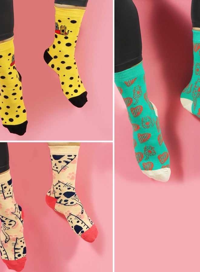 Biggdesign Biggdesign 5 Pairs Cats Design Women Socket Socks - Image 4