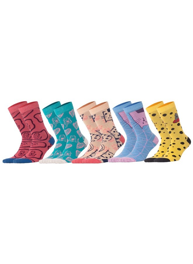Biggdesign Biggdesign 5 Pairs Cats Design Women Socket Socks - Image 1