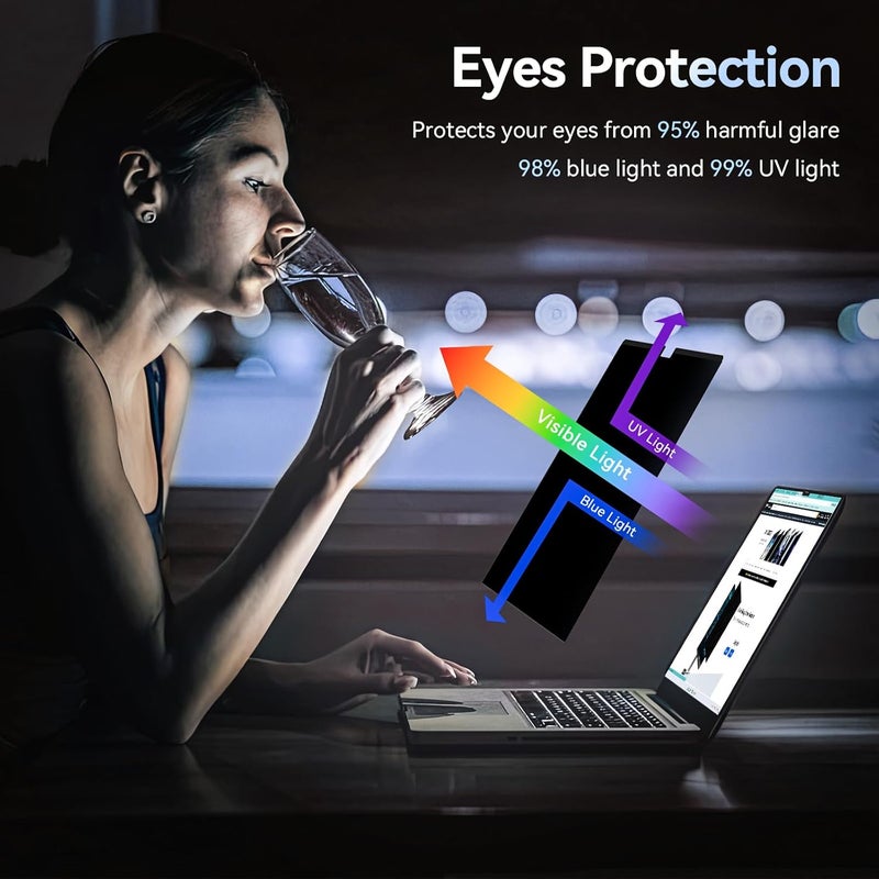Protescreen Magnetic Privacy Screen Protector Compatible with MacBook Air 13.6 Inch (2022-2024, M2, M3), Removable Anti Spy Blue Light Glare Shield Film Laptop Privacy Filter for Apple Mac Air 13" (A2681,A3113) - Image 4