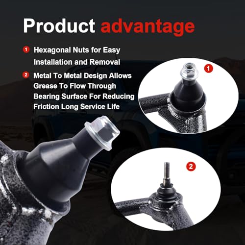 Autoptzxd Front Upper Control Arms for Ram 1500 2006-2022, 2-4" Suspension Adjustable Control Arms with Ball Joint fit for Dodge 1500 2WD 4WD, 2pcs - Image 5