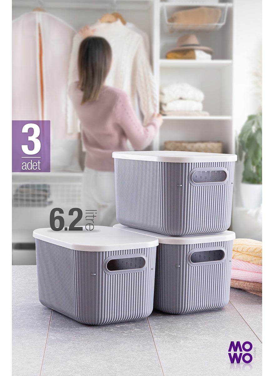 Trove 3 Pieces 6.2 Lt (Grey) Organizer Box with Lid, Decorative Storage Box - pzsku/Z191EF113BBB055C104BDZ/45/_/1730650172/86720fbd-7cc6-4a20-aff2-38ac5e022524